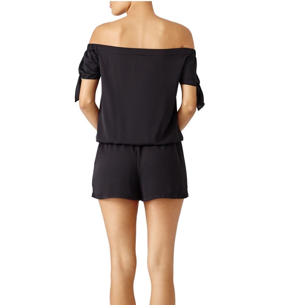 Amanda Uprichard Black Desiree Off Shoulder Romper - Picture 3 of 9